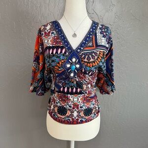 Multicolor Paisley Women's Top